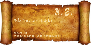 Münster Edda névjegykártya